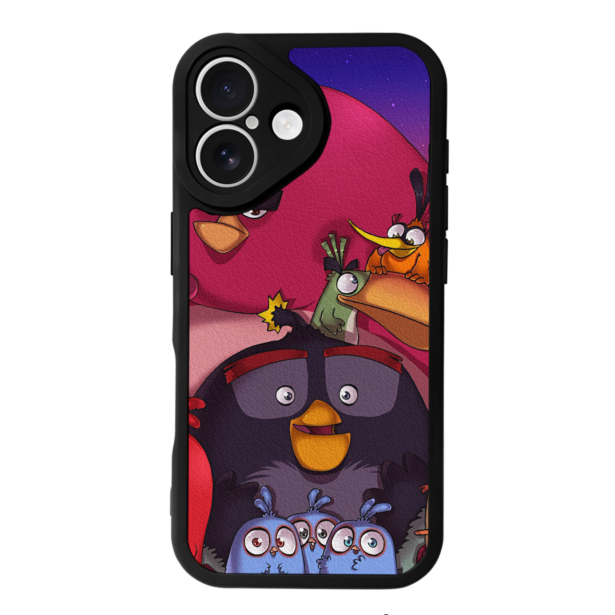 （画像用） Angry Birds アングリーバード 【iPhone 16シリーズ対応】シリコンスマホケース（レザー調） 材質：シリコン
